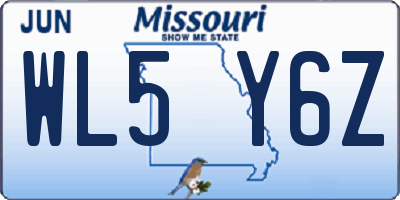 MO license plate WL5Y6Z