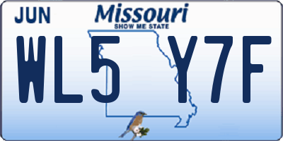 MO license plate WL5Y7F