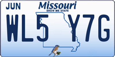 MO license plate WL5Y7G