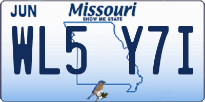 MO license plate WL5Y7I