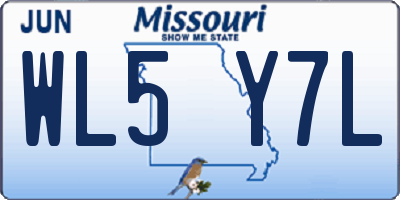 MO license plate WL5Y7L