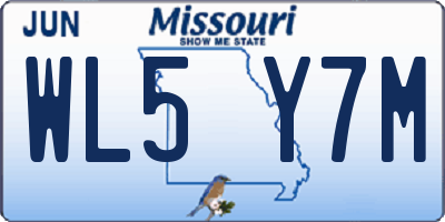MO license plate WL5Y7M