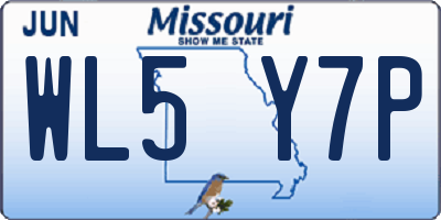 MO license plate WL5Y7P