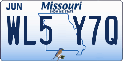 MO license plate WL5Y7Q