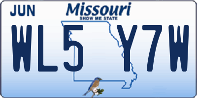 MO license plate WL5Y7W