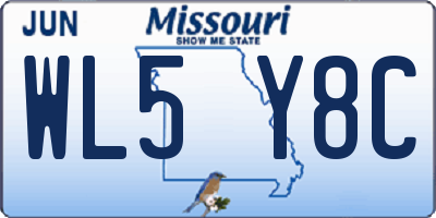 MO license plate WL5Y8C