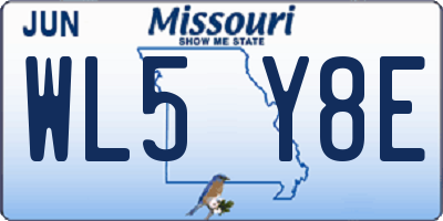 MO license plate WL5Y8E
