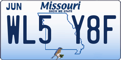 MO license plate WL5Y8F