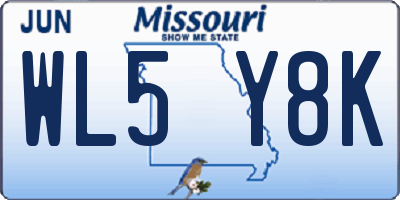 MO license plate WL5Y8K