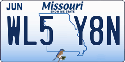 MO license plate WL5Y8N