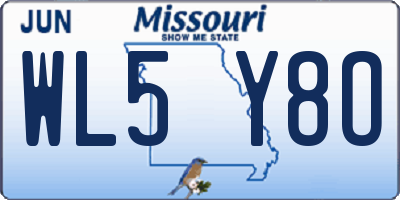 MO license plate WL5Y8O