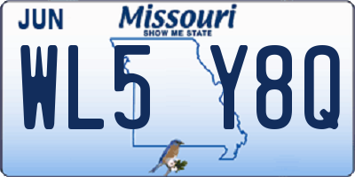 MO license plate WL5Y8Q