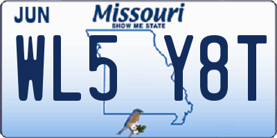 MO license plate WL5Y8T