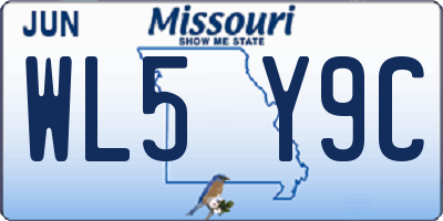 MO license plate WL5Y9C