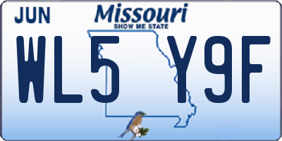 MO license plate WL5Y9F