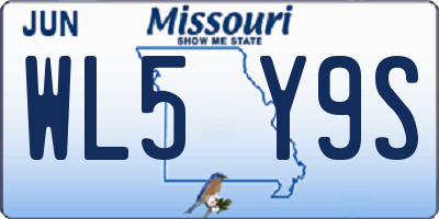 MO license plate WL5Y9S