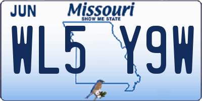 MO license plate WL5Y9W