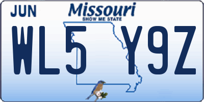 MO license plate WL5Y9Z