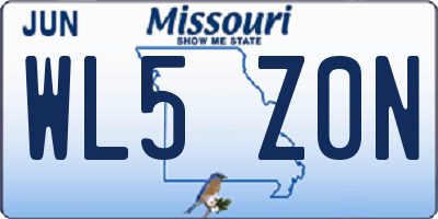 MO license plate WL5Z0N