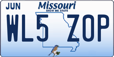MO license plate WL5Z0P