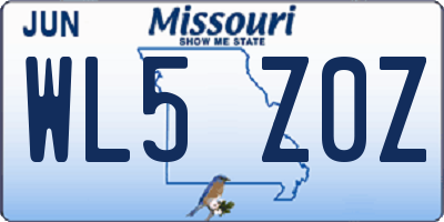 MO license plate WL5Z0Z