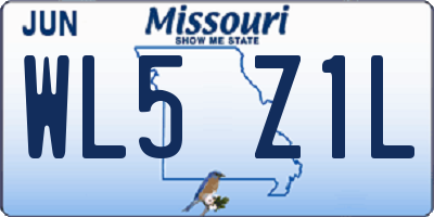 MO license plate WL5Z1L