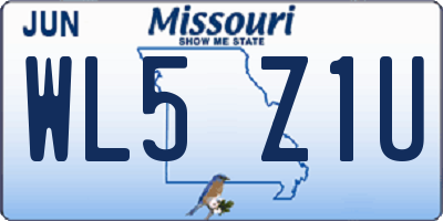 MO license plate WL5Z1U