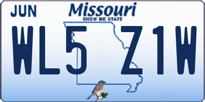 MO license plate WL5Z1W
