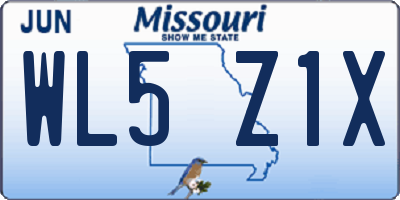 MO license plate WL5Z1X