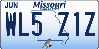 MO license plate WL5Z1Z