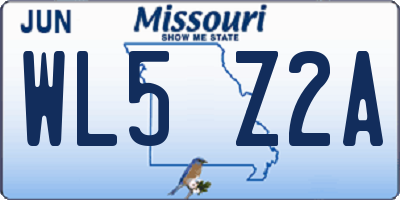MO license plate WL5Z2A