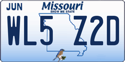 MO license plate WL5Z2D