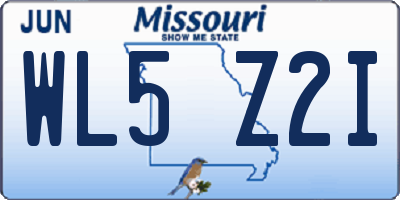 MO license plate WL5Z2I