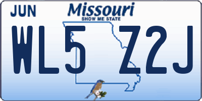MO license plate WL5Z2J