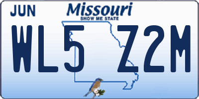 MO license plate WL5Z2M