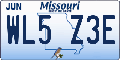 MO license plate WL5Z3E