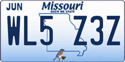 MO license plate WL5Z3Z