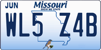 MO license plate WL5Z4B