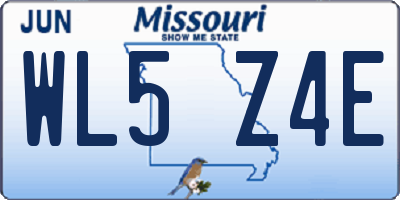 MO license plate WL5Z4E