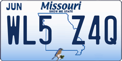 MO license plate WL5Z4Q
