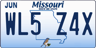 MO license plate WL5Z4X