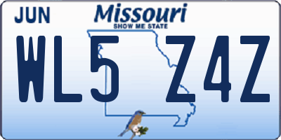 MO license plate WL5Z4Z
