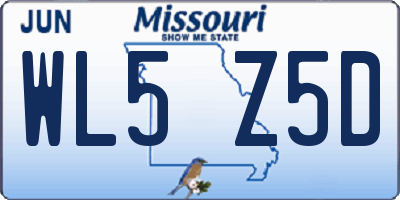 MO license plate WL5Z5D
