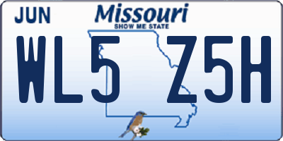 MO license plate WL5Z5H