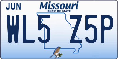 MO license plate WL5Z5P
