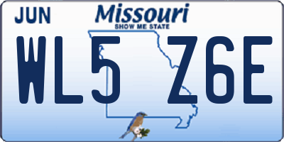 MO license plate WL5Z6E