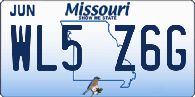 MO license plate WL5Z6G