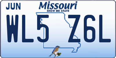 MO license plate WL5Z6L