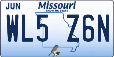 MO license plate WL5Z6N