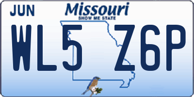 MO license plate WL5Z6P